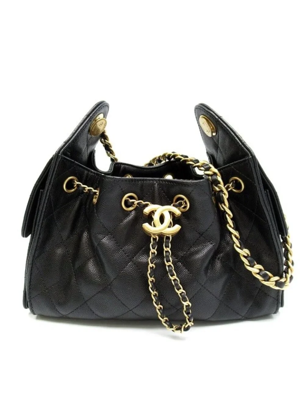 Chanel 25 Mini Handbag Caviar Leather Black